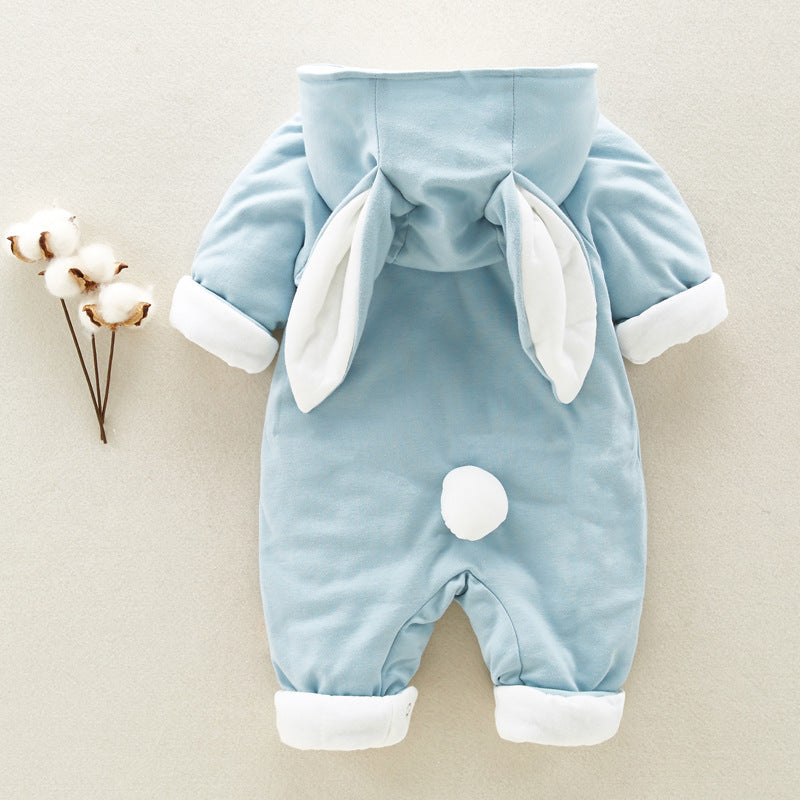 Cotton padded baby romper.