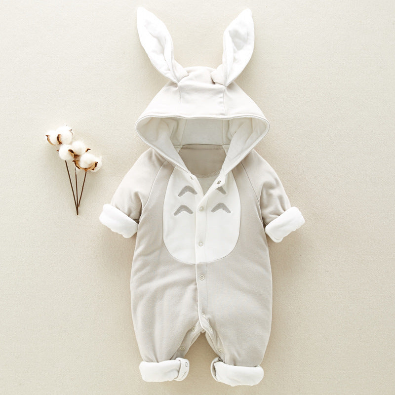 Cotton padded baby romper.