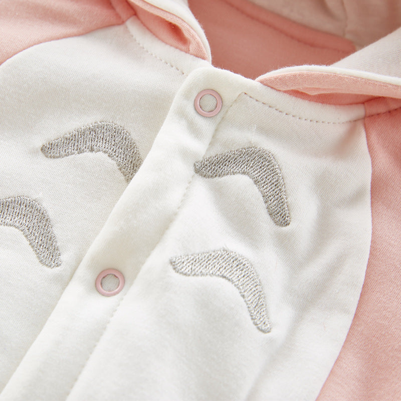 Cotton padded baby romper.